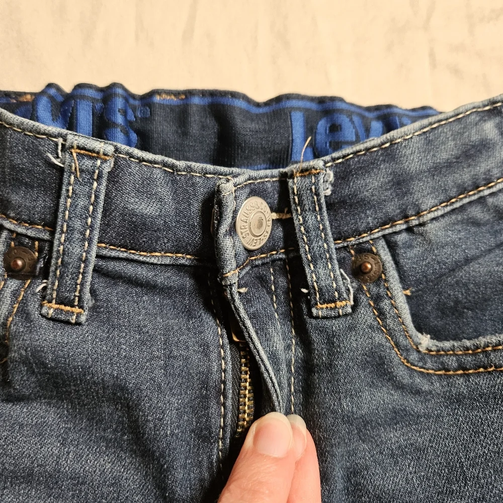 Levi's 512 Jeans Boys Size 5‎ Regular Blue Denim Adjustable Waist